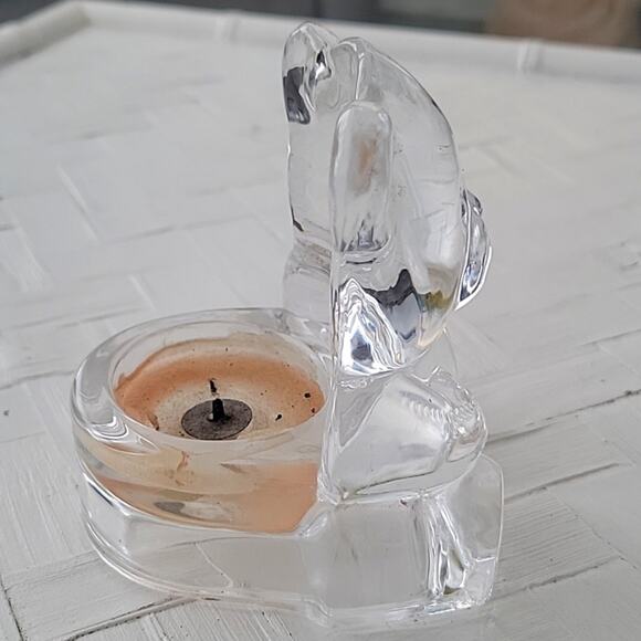Partylite Teddy Bear Glass Crystal Teddy Bear Candle Holder 4" - Picture 5 of 7